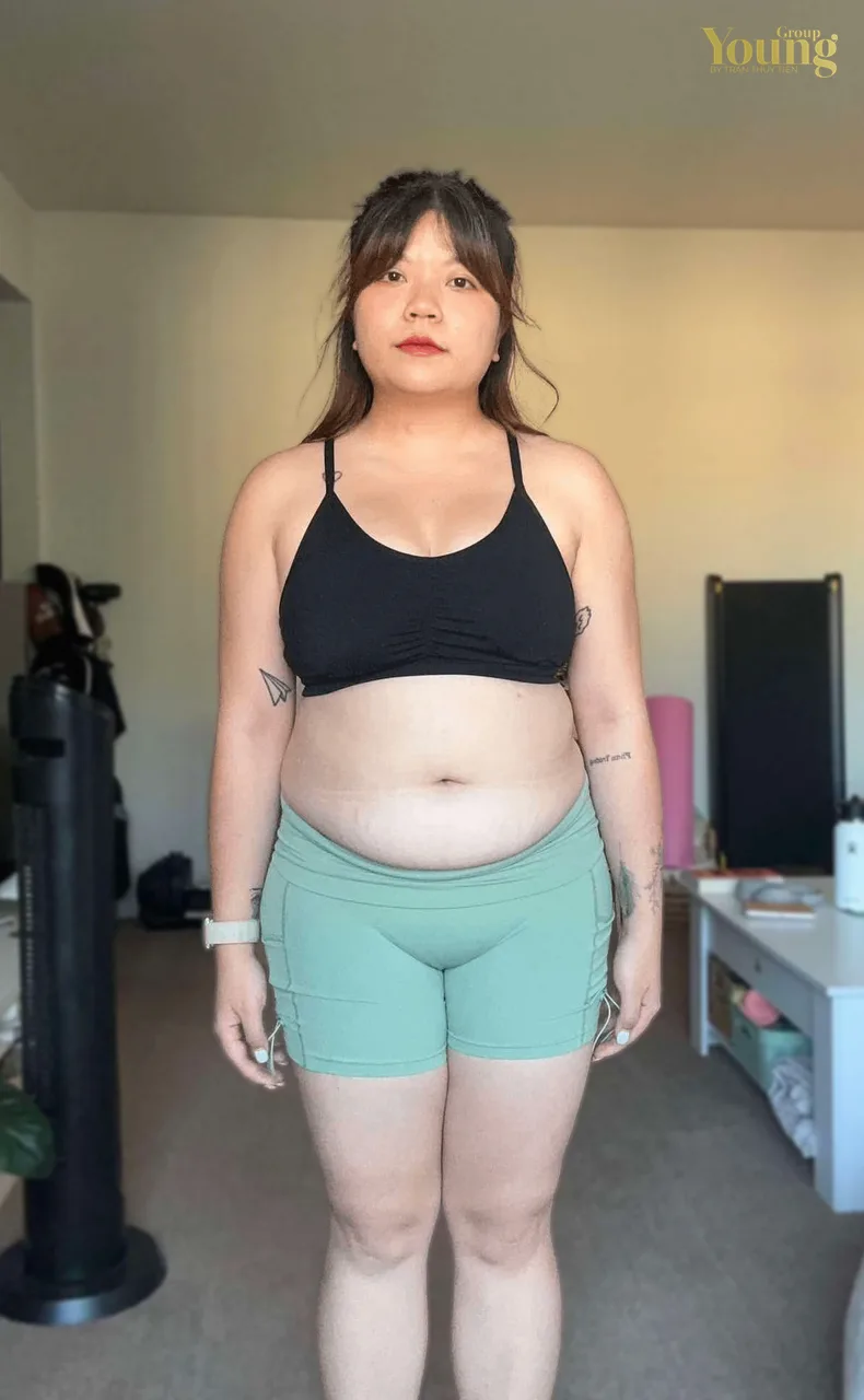 Chị Allie Phan trước và sau khi giảm 30 pound, ảnh trước