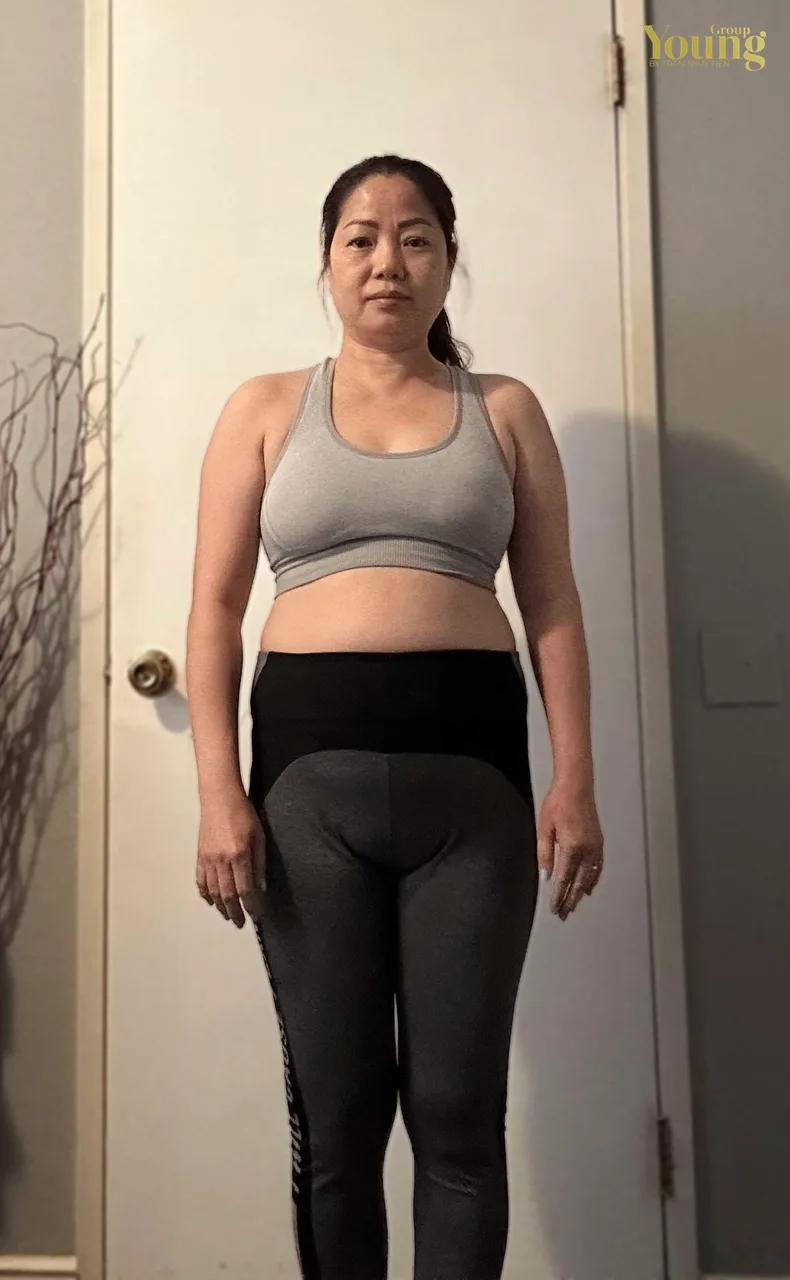 Chị Anh Thu Trinh trước và sau khi giảm 20 pound, ảnh trước