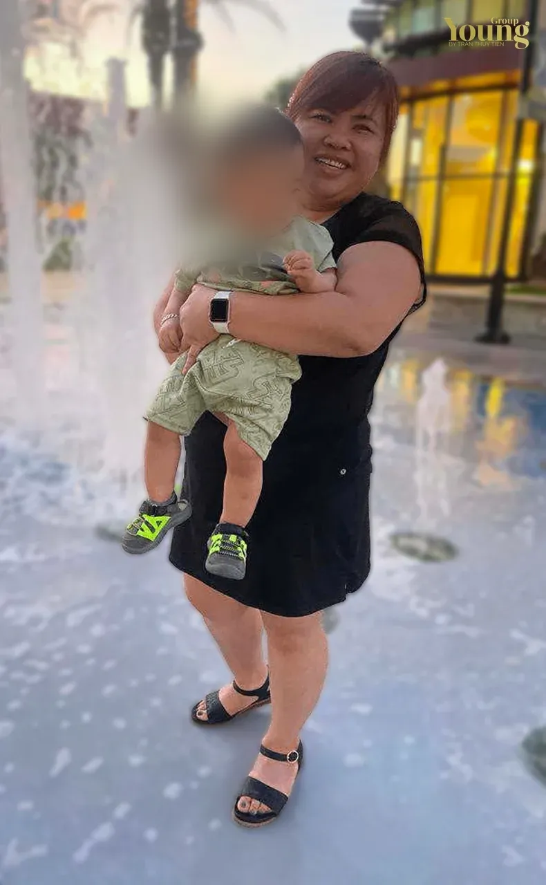 Chị Annie Nguyen trước và sau khi giảm 51 pound, ảnh trước