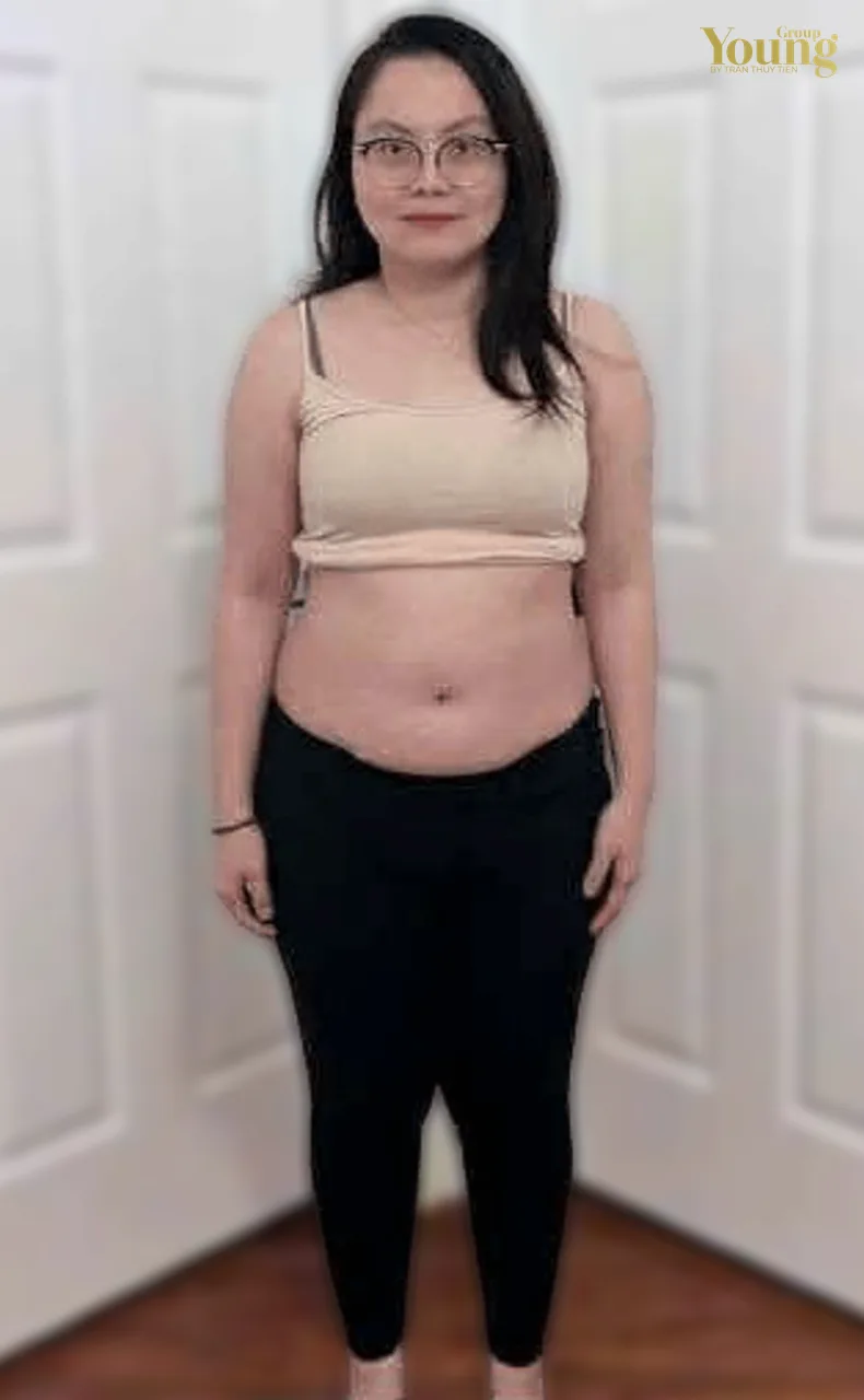 Chị Carly Phan trước và sau khi giảm 38.6 pound, ảnh trước