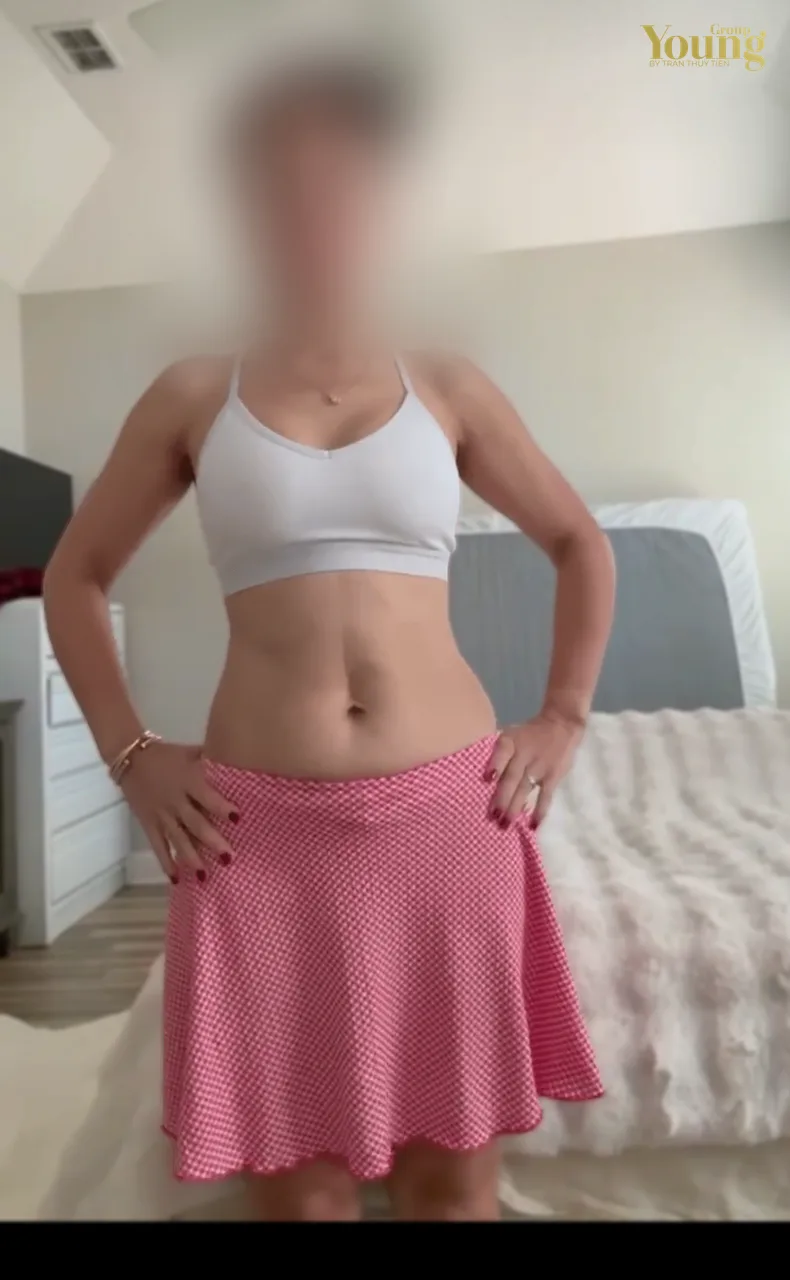 Chị Melina Pham trước và sau khi giảm 17 pound (đã che mặt), ảnh sau